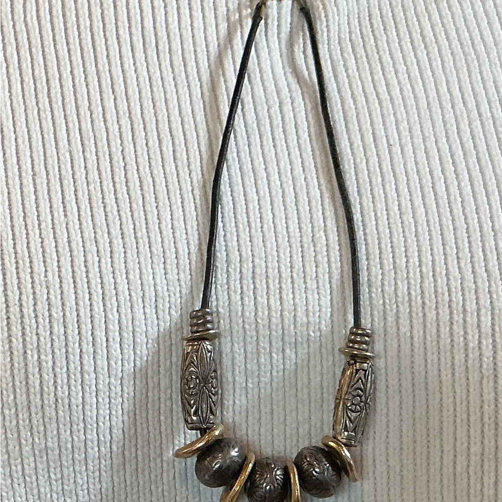 Elegant Silver and Gold Beaded Necklace